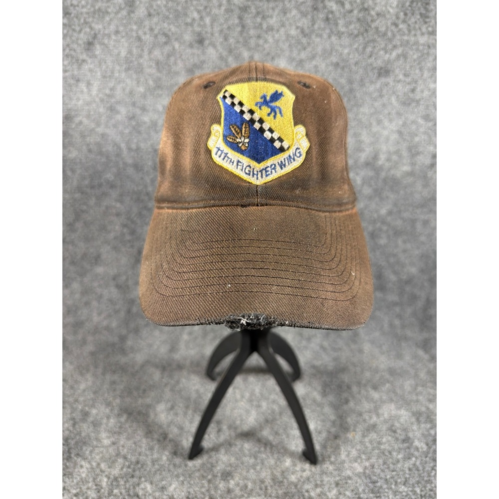 Vintage Toppers 111th Fighter Wing Hat Brown Distressed Military Cap Style 2917